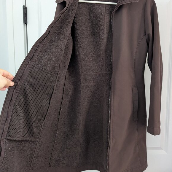 Patagonia Au Train Brown Soft Shell Long Jacket Fleece Lined - Women's Medium - Picture 2 of 6